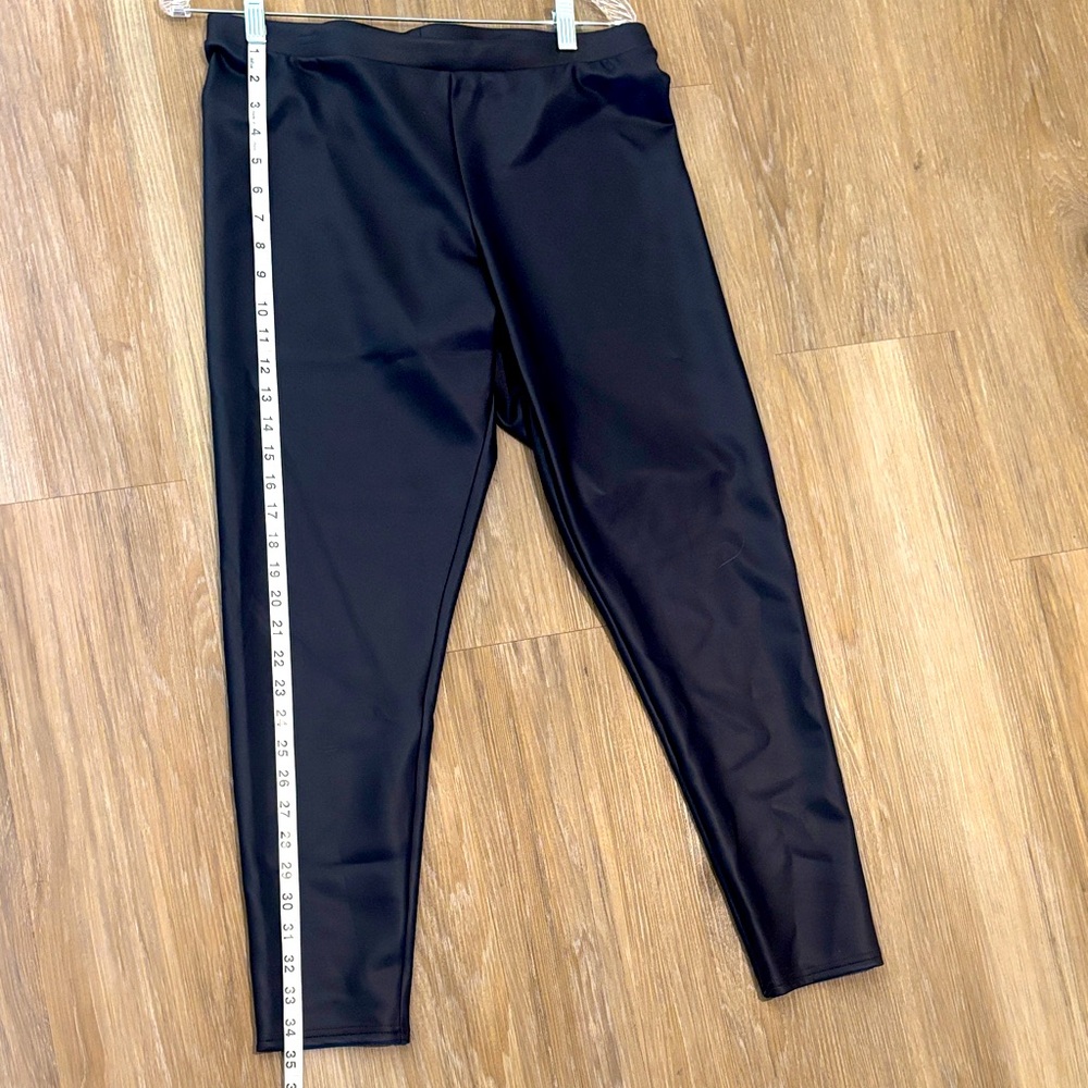 Women’s Navy Blue Faux Leather Leggings